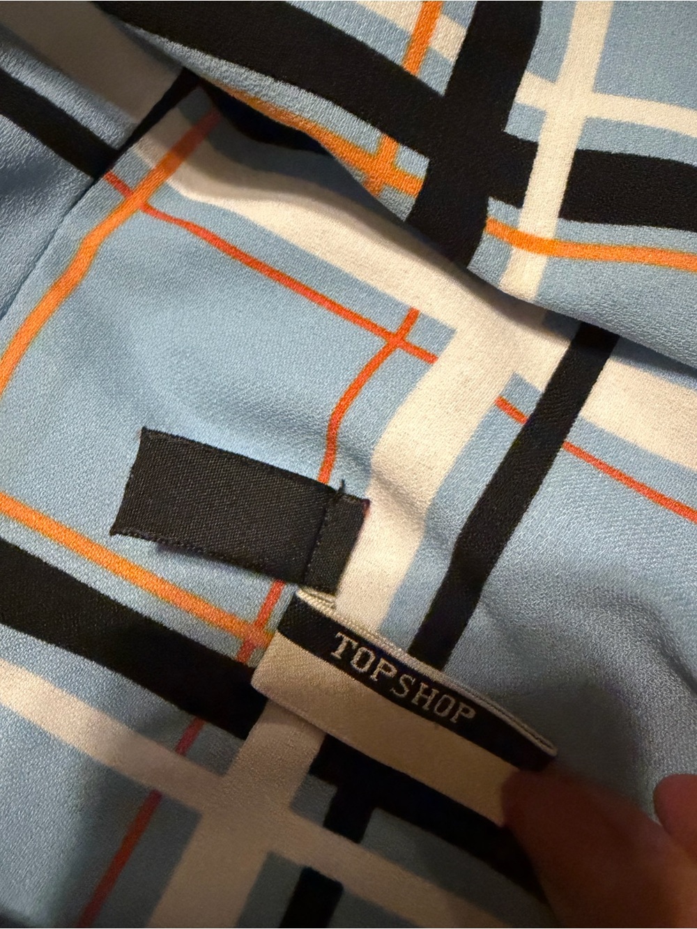 Topshop Light Blue Plaid Double-Breasted Blazer - Picture 3 of 4